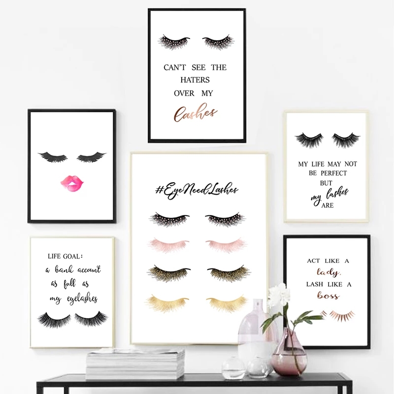 Eyelash Extension Quotes - Fashion Eyelashes Extensions Quotes Posters Girls
