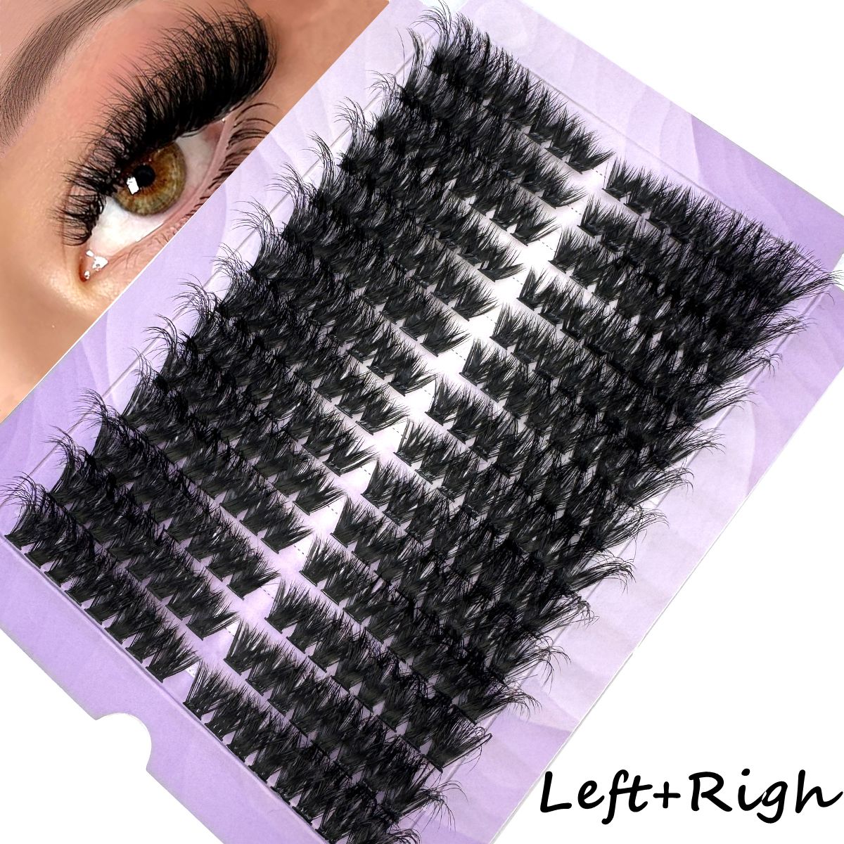 Eyelash Extension Volume Cat Eye - 14Rows50D-100D Fluffy Lash Clusters Thick Volume