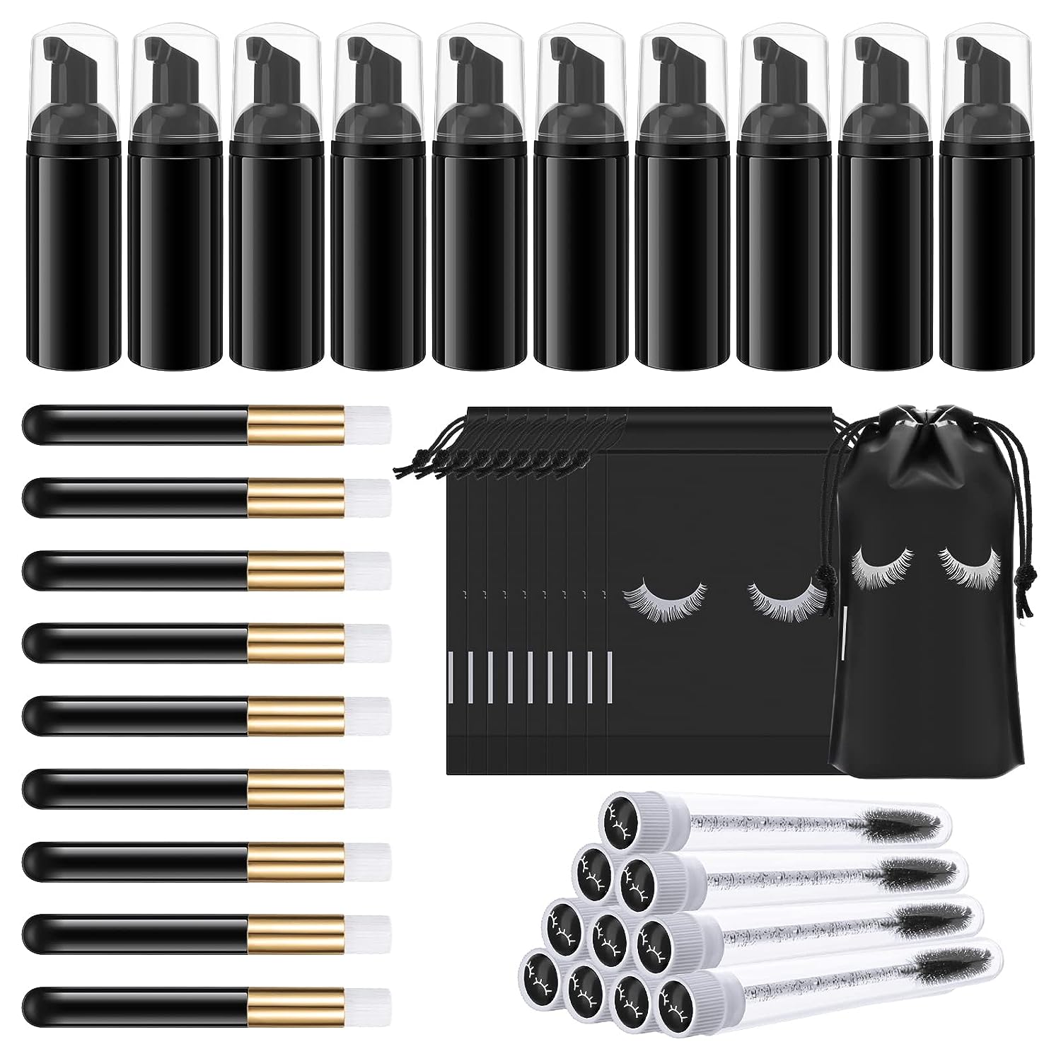 Eyelash Extension Wash - Eyelash Cleaning Set Lash Shampoo Brush
