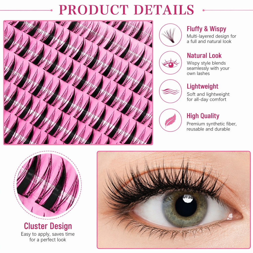 QIUNING Lash Clusters Manga La - огляд і ціна Eyelash Extension Wet Look