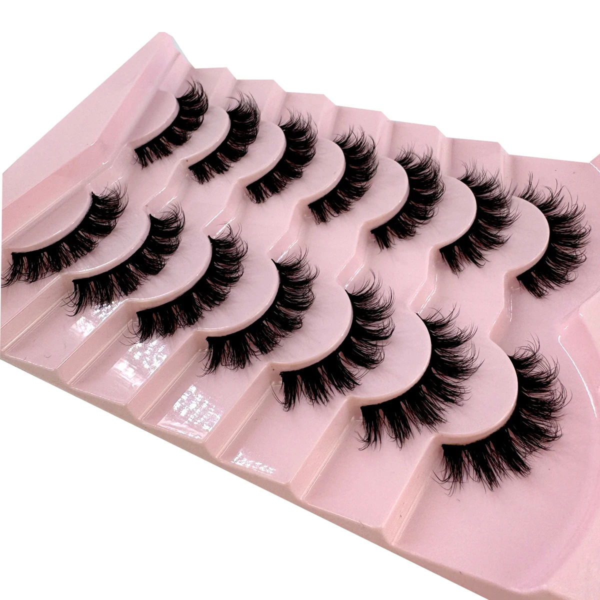 AMSDCN 7 Pairs Fluffy Cat Eye  - огляд і ціна Eyelash Extension Volume Cat Eye