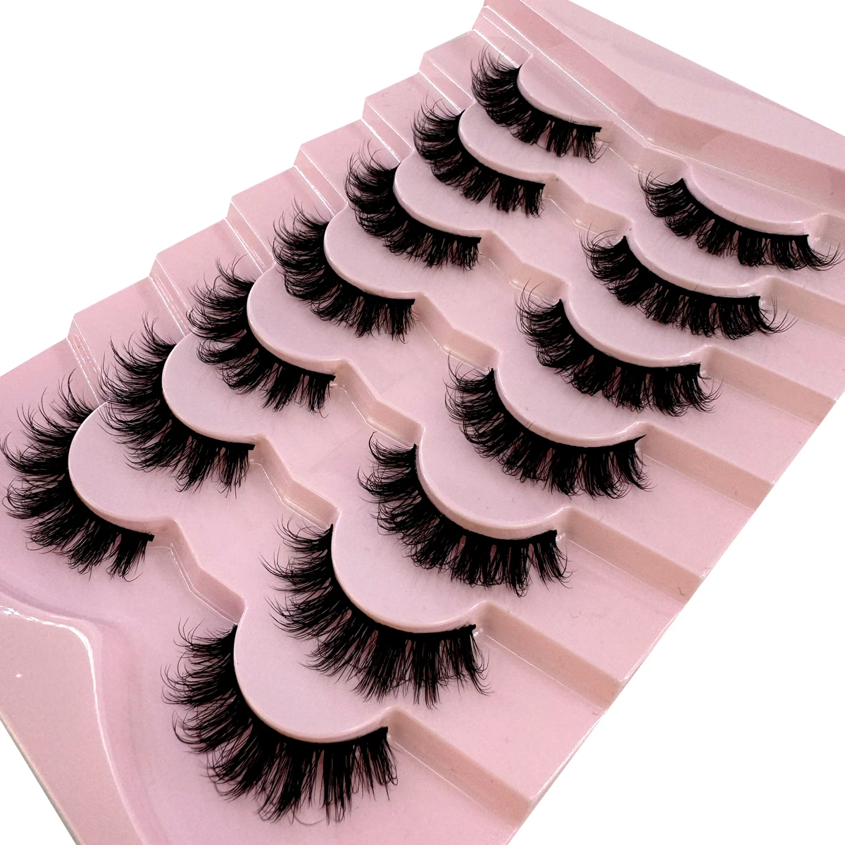 AMSDCN 7 Pairs Fluffy Cat Eye  - огляд і ціна Eyelash Extension Volume Cat Eye