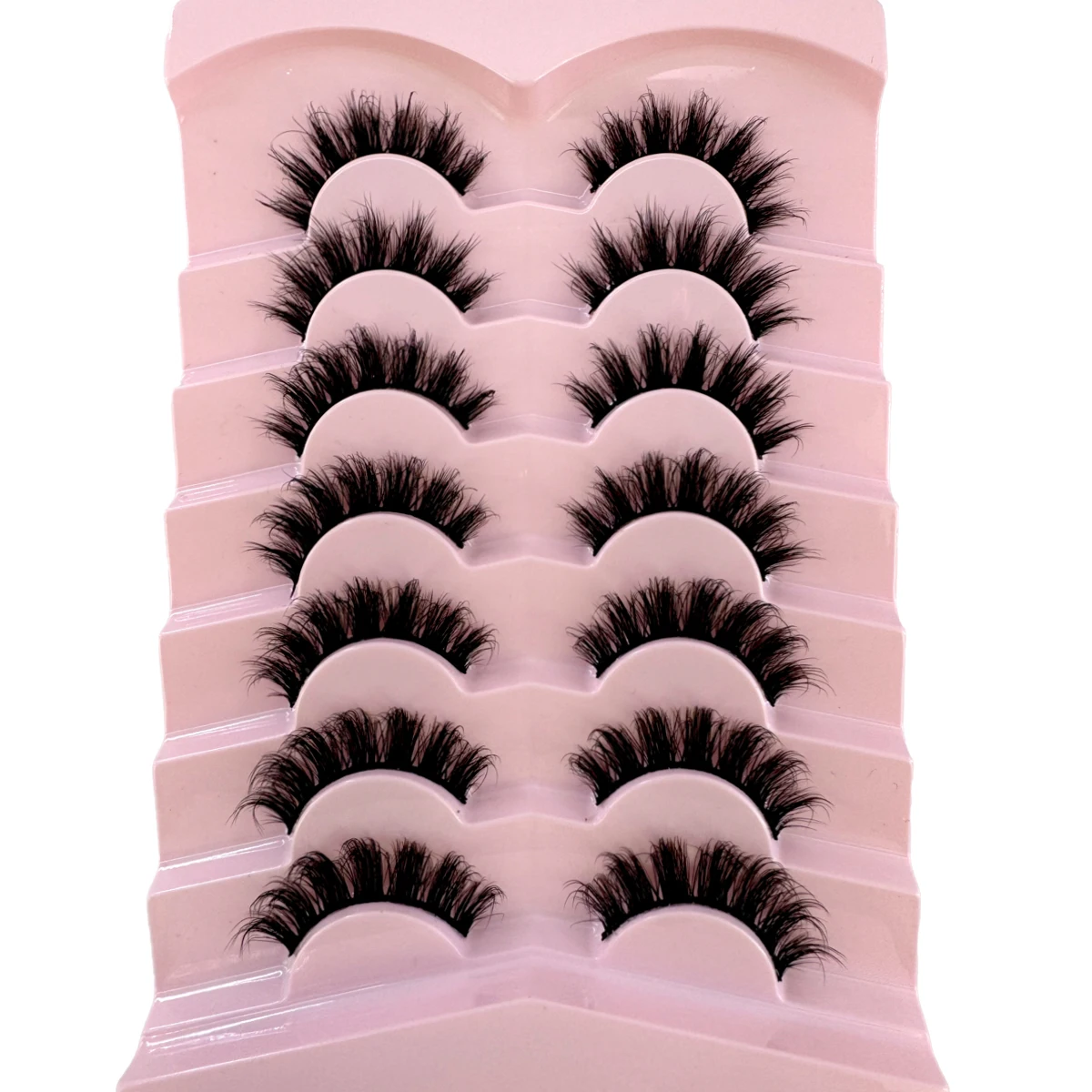 AMSDCN 7 Pairs Fluffy Cat Eye  - огляд і ціна Eyelash Extension Volume Cat Eye