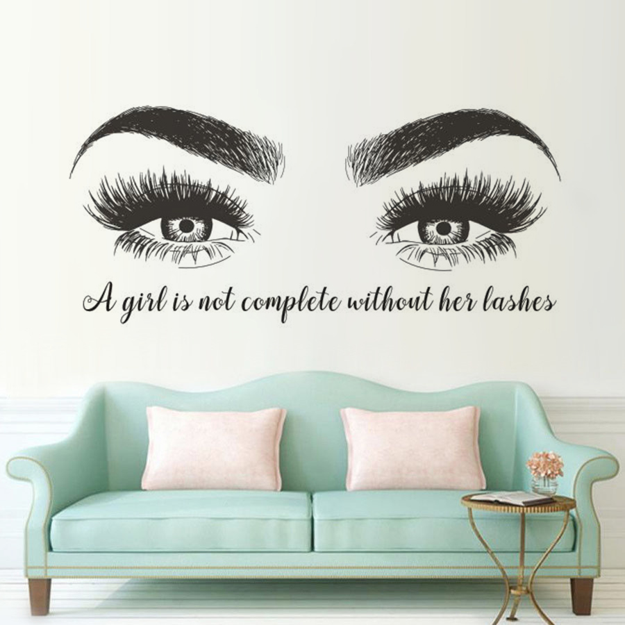 Eyelashes Eyebrows Vinyl Wall  - огляд і ціна Eyelash Extension Quotes