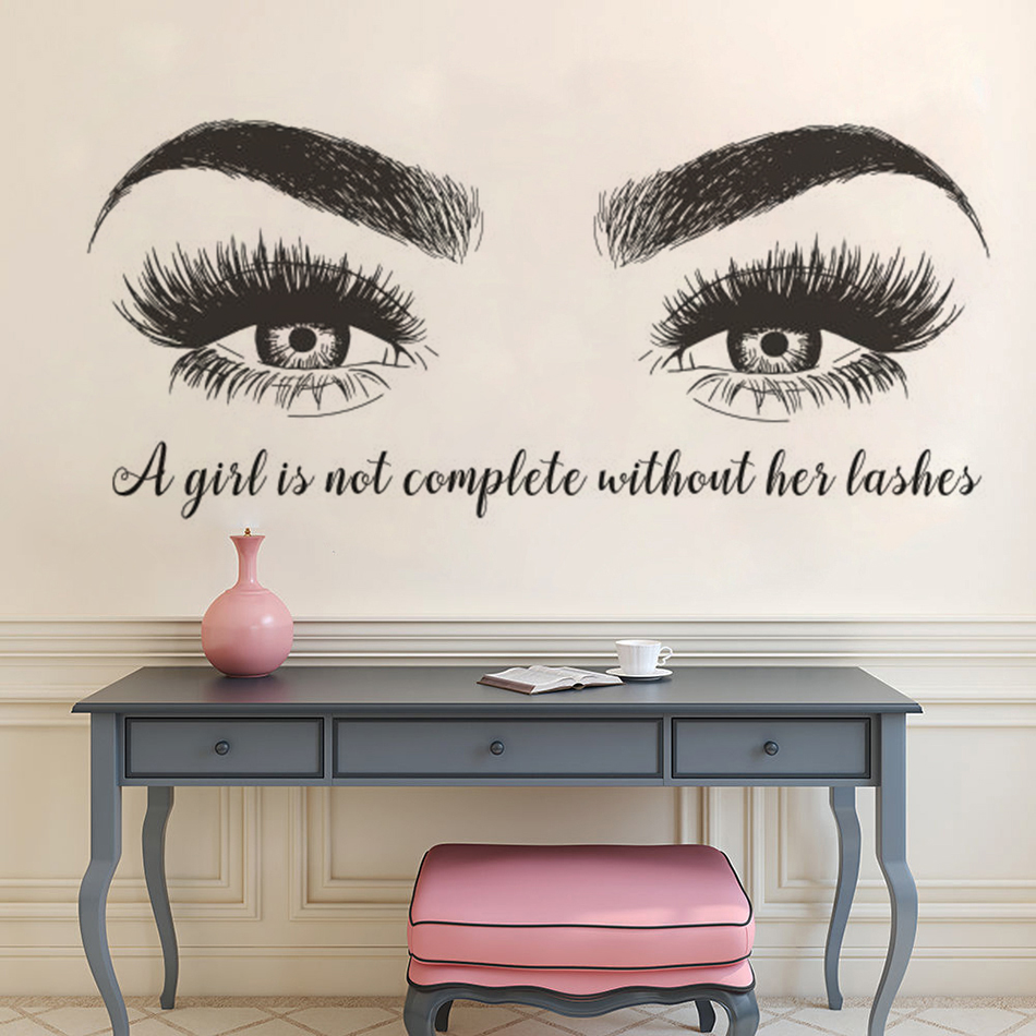 Eyelashes Eyebrows Vinyl Wall  - огляд і ціна Eyelash Extension Quotes