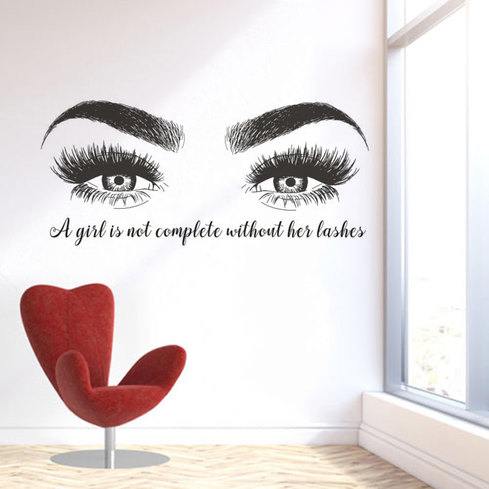 Eyelashes Eyebrows Vinyl Wall  - огляд і ціна Eyelash Extension Quotes