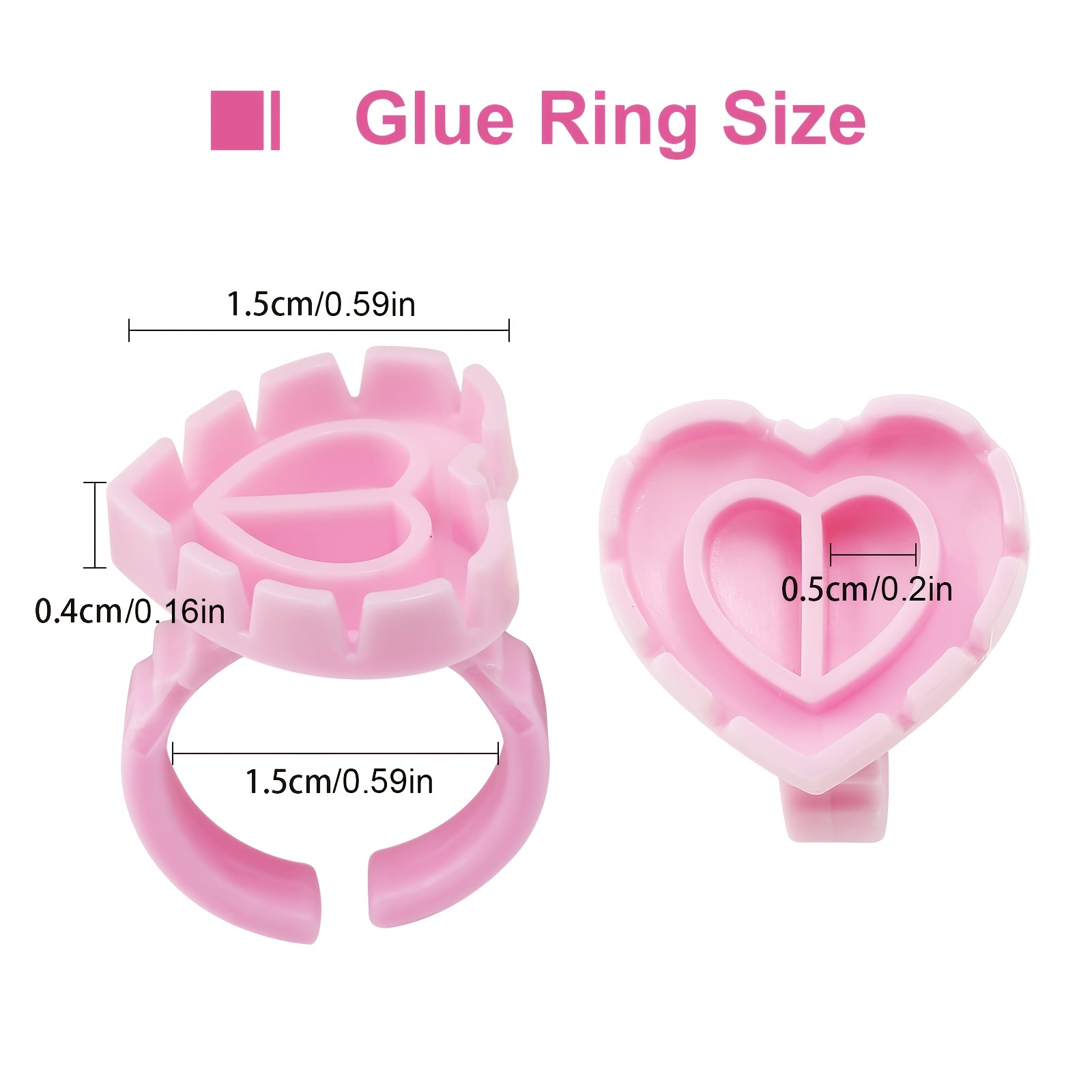 100PCSHeart Eyelash Glue Rings - огляд і ціна Eyelash Extension Examples