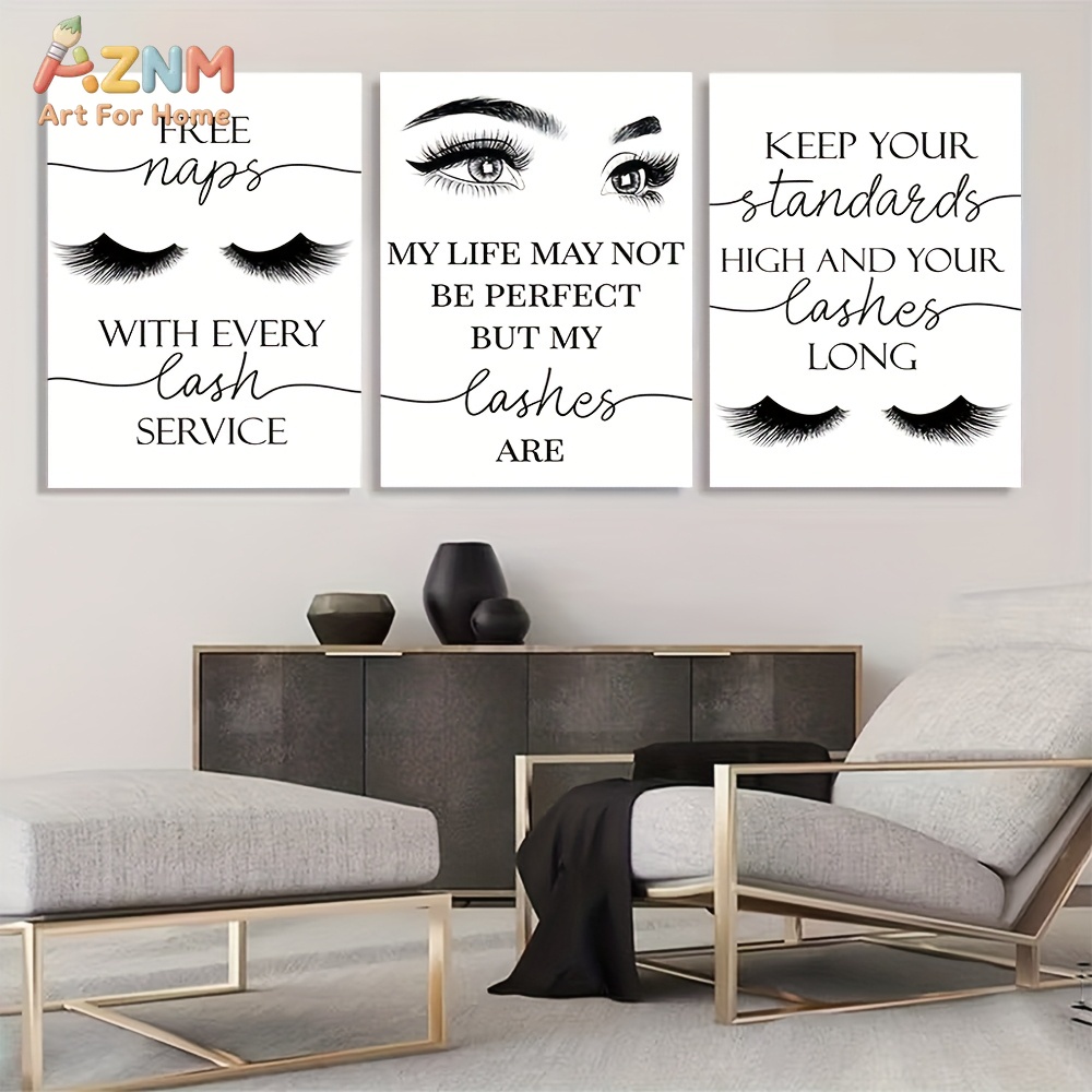 3pcs Unframed Beautiful Inspir - огляд і ціна Eyelash Extension Quotes