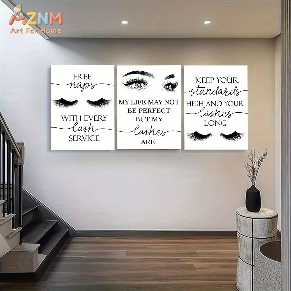 3pcs Unframed Beautiful Inspir - огляд і ціна Eyelash Extension Quotes