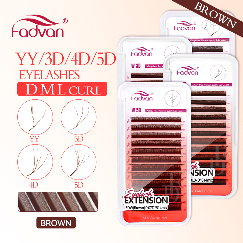FADVAN Brown 4D/3D/5D lashes W - огляд і ціна Eyelash Extension For Asian Eyes