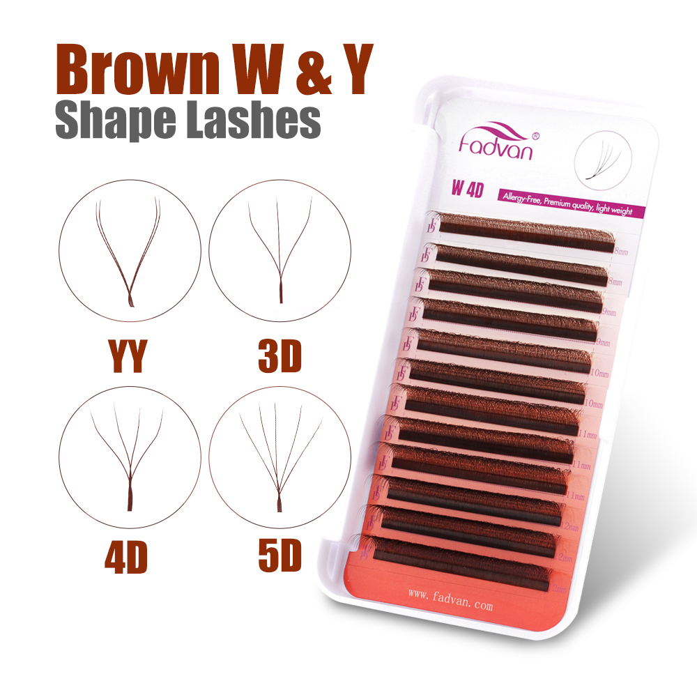 FADVAN Brown 4D/3D/5D lashes W - огляд і ціна Eyelash Extension For Asian Eyes