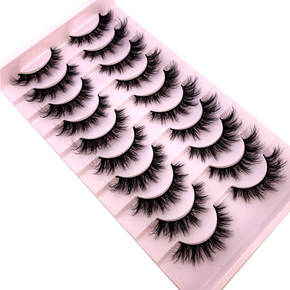 AMSDCN 9 Pairs Mink Lashes Flu - огляд і ціна Eyelash Extension Volume Cat Eye
