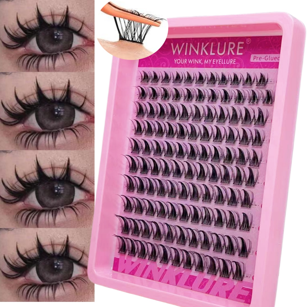 WINKLURE Self-Adhesive False E - огляд і ціна Eyelash Extension Volume Cat Eye