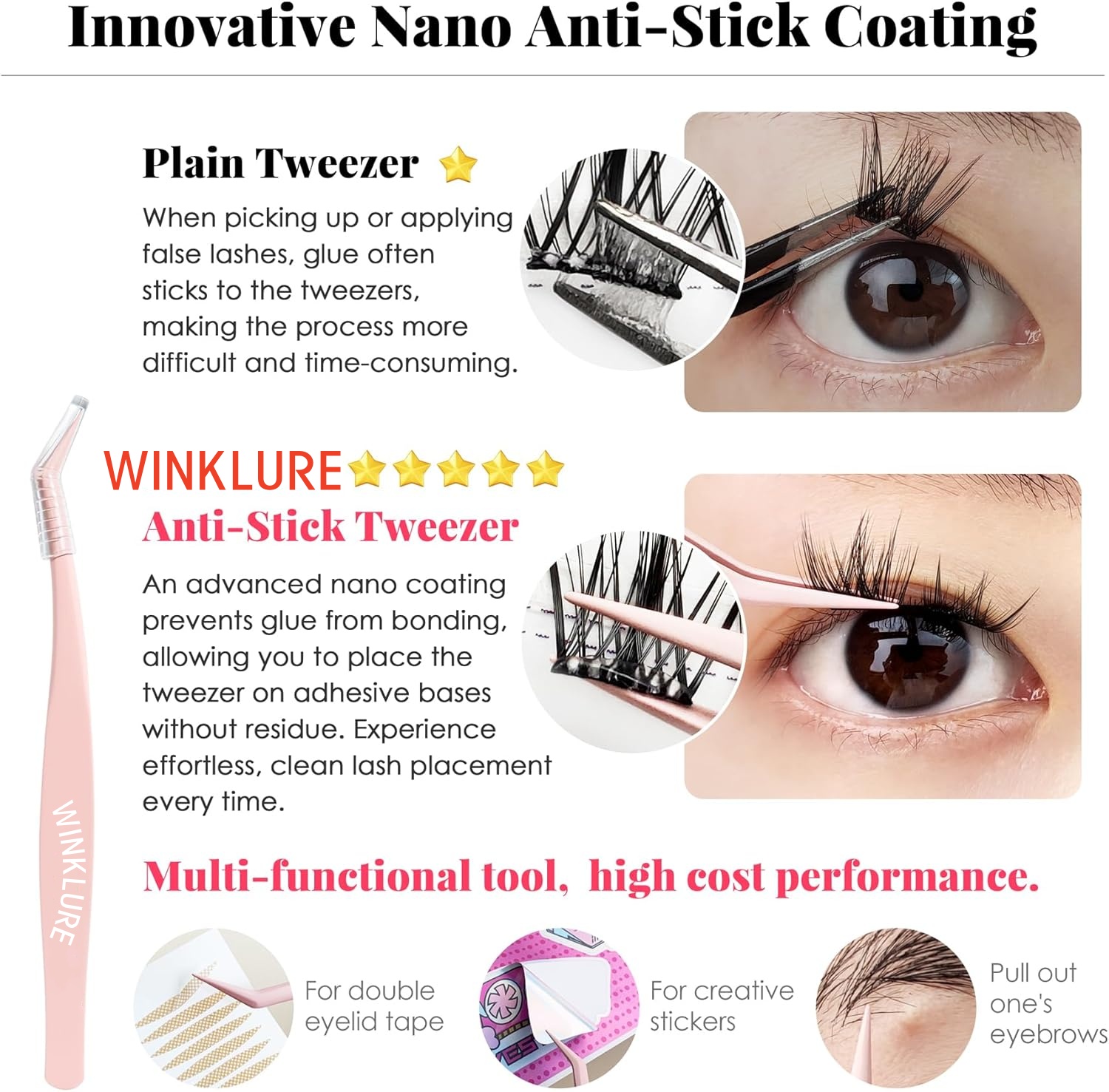 WINKLURE Self-Adhesive False E - огляд і ціна Eyelash Extension Volume Cat Eye